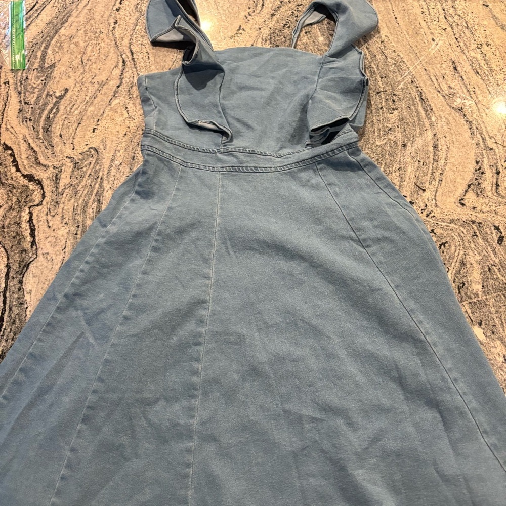 Blue Denim Sleeveless Dress